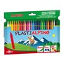 Giz de Cera Alpino PlastiAlpino - Pacote com 24 unidades para crianças - Material durável - Não mancha - Cores vibrantes - Cores