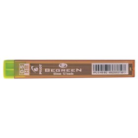 Pacote com 12 minas Pilot Begreen 0.5 para lapiseiras - Dureza HB - Espessura do traço 0,5 mm - Estojo 100% plástico reciclado