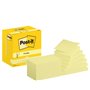 Pacote com 12 blocos de notas adesivas reposicionáveis Post-it com 100 unidades cada - Formato retangular - 76x127mm - Amarelo c