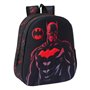 Mochila Safta Batman 3D - Alça Superior - Porta-Garrafas Lateral - 27x33x10cm - Preta
