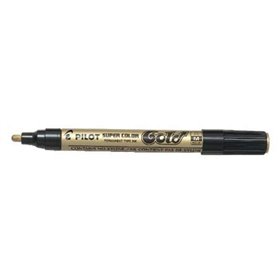 Marcador permanente Pilot Super Color Medium - Ponta de poliacetal de 4,5 mm - Tinta muito densa e opaca - Corpo de metal - Cor 