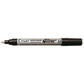 Marcador permanente Pilot Super Color Medium - Ponta de poliacetal de 4,5 mm - Tinta muito densa e opaca - Corpo de metal - Cor 