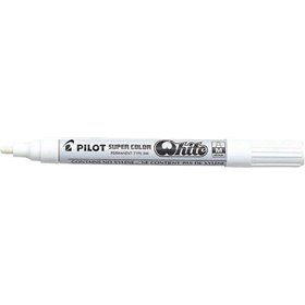 Marcador permanente Pilot Super Color Medium - Ponta de poliacetal de 4,5 mm - Tinta muito densa e opaca - Corpo de metal - Bran