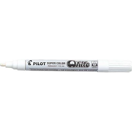 Marcador permanente Pilot Super Color Medium - Ponta de poliacetal de 4,5 mm - Tinta muito densa e opaca - Corpo de metal - Bran