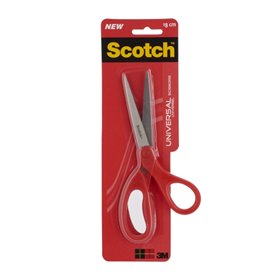 Tesoura universal Scotch 18cm - Aço inoxidável - Cabo ergonômico - Vermelha