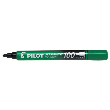 Marcador permanente Pilot 100 - Ponta redonda de 4,5 mm - Largura da linha de 1 mm - Verde