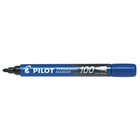 Marcador permanente Pilot 100 - Ponta redonda de 4,5 mm - Largura da linha de 1 mm - Azul