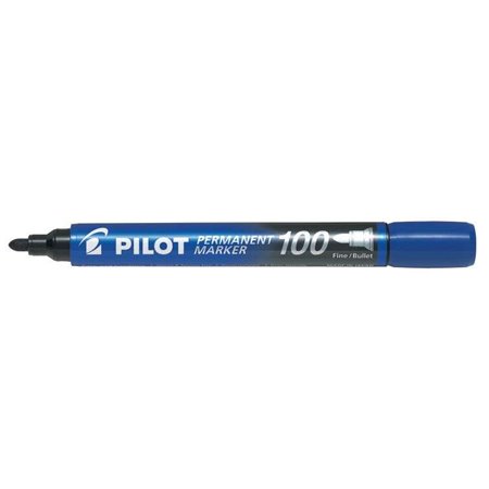 Marcador permanente Pilot 100 - Ponta redonda de 4,5 mm - Largura da linha de 1 mm - Azul