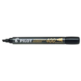Marcador permanente Pilot 400 - Ponta chanfrada de 4,5 mm - Espessura da linha de 4 mm - Preto