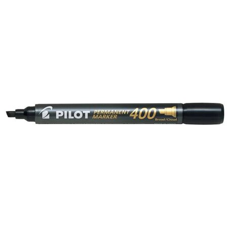 Marcador permanente Pilot 400 - Ponta chanfrada de 4,5 mm - Espessura da linha de 4 mm - Preto