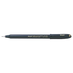 Marcador permanente Pilot Super Color Ultra Fine - Ponta de poliacetal de 1 mm - Sem xileno - Preto