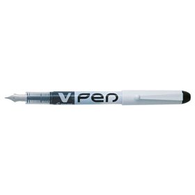 Caneta-tinteiro descartável Pilot V-Pen - Tinta líquida - Ponta de aço - Espessura da linha de 0,5 mm - Preta