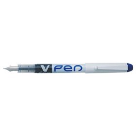 Caneta-tinteiro descartável Pilot V-Pen - Tinta líquida - Ponta de aço - Espessura da linha de 0,5 mm - Azul