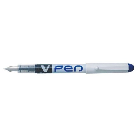 Caneta-tinteiro descartável Pilot V-Pen - Tinta líquida - Ponta de aço - Espessura da linha de 0,5 mm - Azul