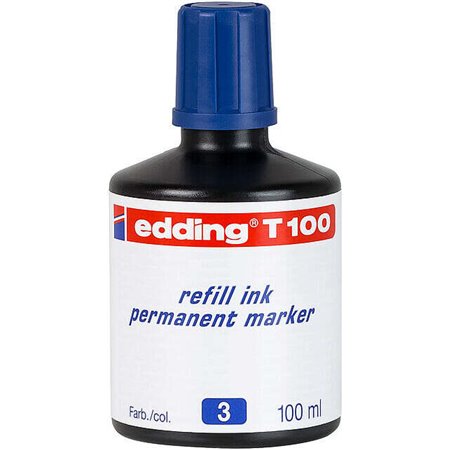 Frasco de recarga Edding T100 para marcador permanente - Capacidade de 100ml - Azul