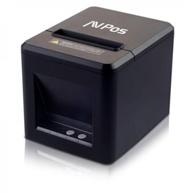 Impressora térmica de bilhetes AVPos AVP-TC40NET - Velocidade de 260 mm/s - Corte automático parcial - USB e LAN - Preta