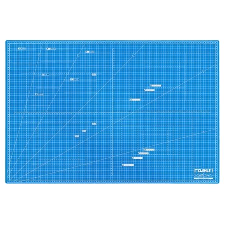 Base de Corte Dahle 10693 A1 60x90cm - 5 Camadas com Núcleo Resistente a Cortes - Linhas Guia - Azul