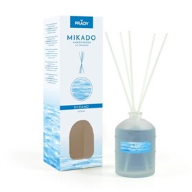 Aromatizador de Ambientes Prady Mikado Ocean - Frasco de Vidro de 100ml e Varetas Difusoras