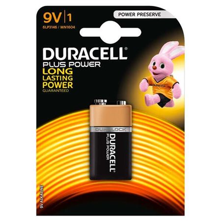 Pilha alcalina Duracell MN1604B1 9V 6LP3146 Plus Power (1 unidade)