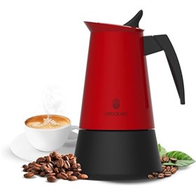 Cafeteira italiana Cecotec Piccolina 600 para 6 xícaras, aço inoxidável - Capacidade de 300ml - Vedação de silicone - Compatível
