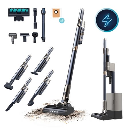 Aspirador vertical Cecotec Scoba 3000 Station com base de esvaziamento automático - 210 W - Autonomia de 40 min - Sucção de 20 k