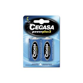Cegasa Power Plus 2 Pacote com 2 Pilhas R14 C - Pilhas de solução salina para aparelhos de baixo consumo