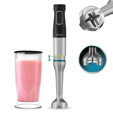Liquidificador de mão Cecotec Katana 12 Jar B - Potência de 1200 W - Lâminas de titânio - Função oscilante - 21 velocidades - Pr