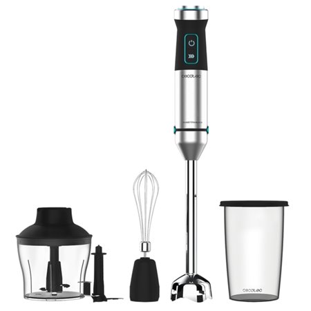 Liquidificador de mão Cecotec Power TitanBlack 1500 XL CreamandCrush - 1500 W - Lâminas de titânio - Protetor anti-respingos - V