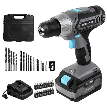 Furadeira de impacto sem fio Cecotec CecoRaptor Perfect Drill 4020 Advance - Torque de 46 Nm - Velocidade de 1550 rpm - Bateria 