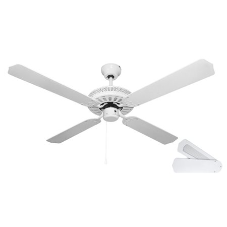 Ventilador de teto Orbegozo CF 07132 B - 3 velocidades, 4 pás reversíveis - 60 W - Diâmetro 132 cm - Branco