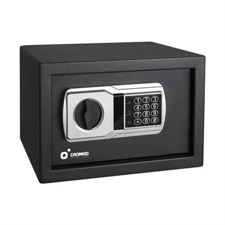 Cofre eletrônico Cromad - Alto nível de segurança - 3 a 8 dígitos - Dobradiças ocultas - Inclui chave de emergência - 200x310x20