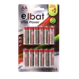 Pacote com 12 pilhas alcalinas LR6/AA da Elbat