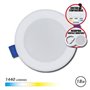 Luminária de embutir circular Elbat 18W - 1440lm - Seletor de 3 temperaturas + Montagem na parede - Branca