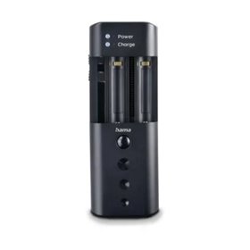 Carregador universal de viagem Hama Delta - Pilhas de 3,6 V, 3,7 V, 7,2 V e 7,4 V - Pilhas AA e AAA - USB-C