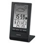 Medidor de temperatura e umidade Hama para ambientes internos - Visor digital - Relógio - Previsão do tempo - Indicador de fase 