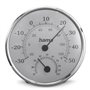 Medidor de temperatura e umidade Hama Saipan para ambientes internos - Analógico - Montável na parede - Aço inoxidável - 12,5 x 