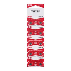 Pacote com 10 pilhas tipo botão alcalinas Maxell LR41 1,5V