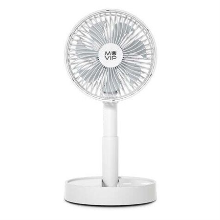 Ventilador de mesa portátil e dobrável Muvip, 5 W, 15 cm de diâmetro - 4 velocidades - Ângulo ajustável até 90º - Até 12 horas d
