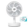 Ventilador de mesa oscilante portátil Muvip 12W 19cm de diâmetro - 4 velocidades - Oscilação até 70º - Ângulo ajustável até 90º 