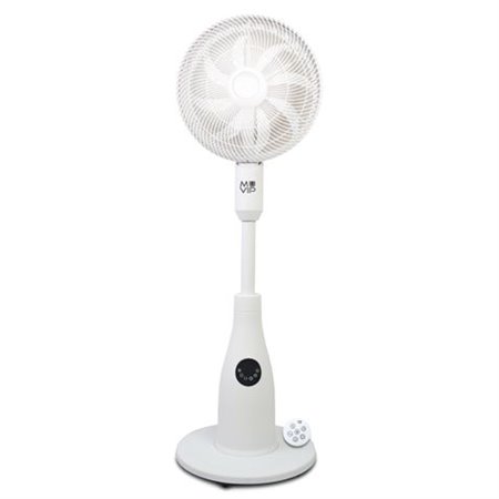 Ventilador de pedestal Muvip 80W com 8 pás, 7 velocidades, função de névoa, oscilação e luz LED - Branco