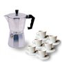 Cafeteira Muvip MV0601 em alumínio - Capacidade para 6 xícaras - Cabo ergonômico - Antiaderente - Adequada para fogões elétricos
