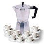 Cafeteira Muvip MV0602 em alumínio - Capacidade para 9 xícaras - Cabo ergonômico - Antiaderente - Adequada para fogões elétricos