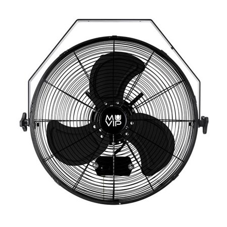 Ventilador de parede industrial externo Muvip - 140 W - 3 velocidades - Resistente à água e poeira - Ajuste de inclinação - Pret