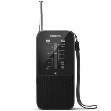Rádio portátil analógico FM/AM Philips TAR1509 - Sintonia manual com antena telescópica - Indicador de sinal LED - Funciona com 