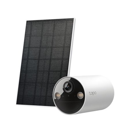 Kit de Câmera de Segurança IP WiFi TP-Link TC82 2K 3MP + Painel Solar Tapo A201 - Uso Interno e Externo - Visão Noturna - Detecç