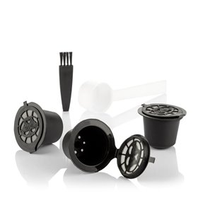 Innovagoods Recoff Pacote com 3 Cápsulas de Café Reutilizáveis - Aço Inoxidável - Fáceis de Limpar - Compatíveis com Máquinas de