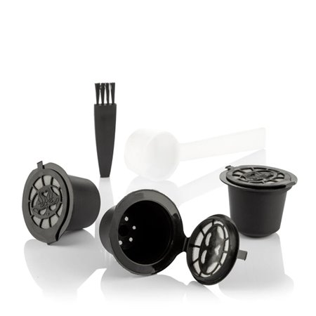 Innovagoods Recoff Pacote com 3 Cápsulas de Café Reutilizáveis - Aço Inoxidável - Fáceis de Limpar - Compatíveis com Máquinas de