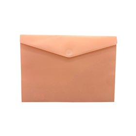 Bolsa 355x240mm A4 Envelope Fecho Velcro Salmão Mate Pastel