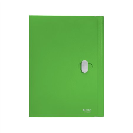 Pasta Plástico Recycle c/Fecho A4 3 Abas Verde