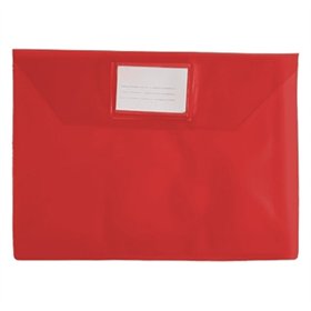 Bolsa 300x310mm A4 Envelope PVC Visor Transp Vermelho